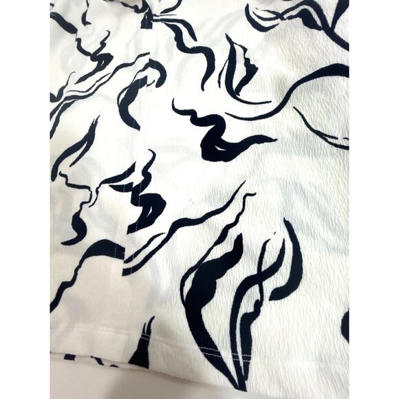 FDJ French Dressing Jeans Tunic Top XL White Navy Abstract Pattern Swirls Artsy - Picture 10 of 11